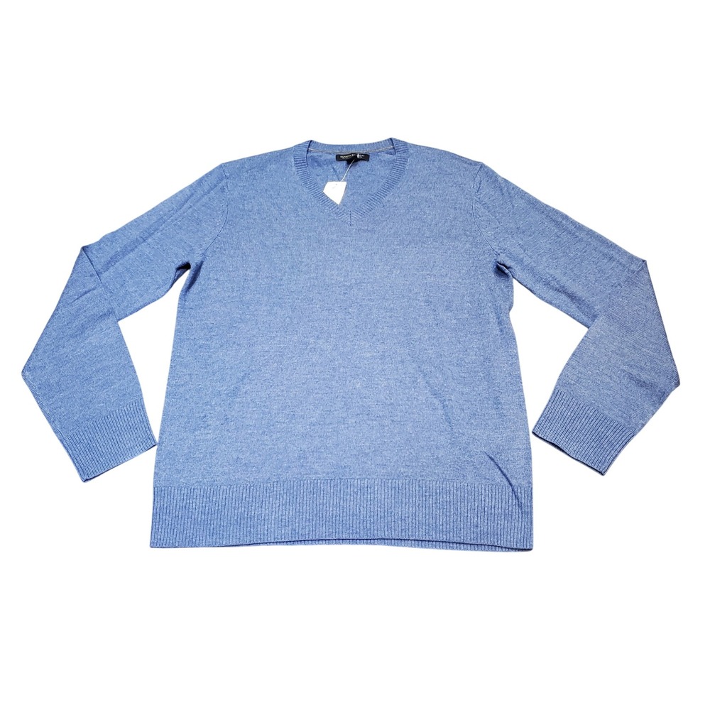 Banana‎ Republic Men's Medium Blue V-Neck Sweater NWT Extra Fine Merino Wool